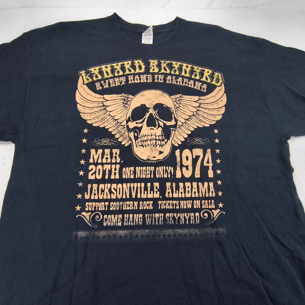 Lynyrd Skynyrd Sweet Home Alabama Band Graphic T Shirt Adult Mens Size 2XL Black